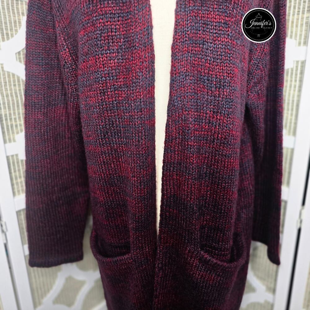 W118 by Walter Baker Red & Blue Soft Long Open Cardigan Size M - Picture 6 of 12